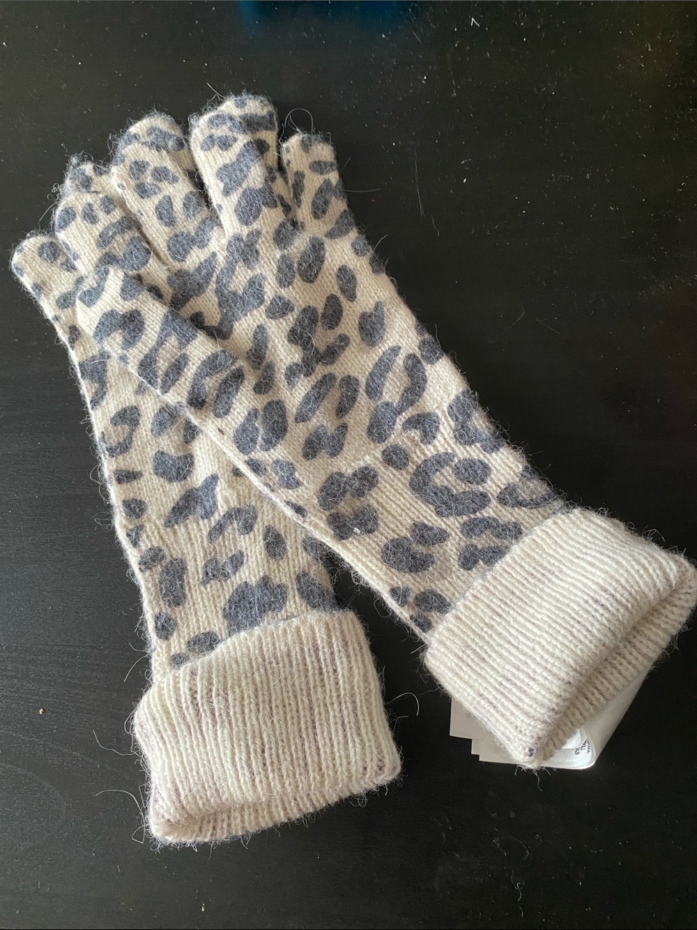 H&M Premium Angora Wool Blend Leopard Print Gloves - O/S Y2K Cavalli Inspired